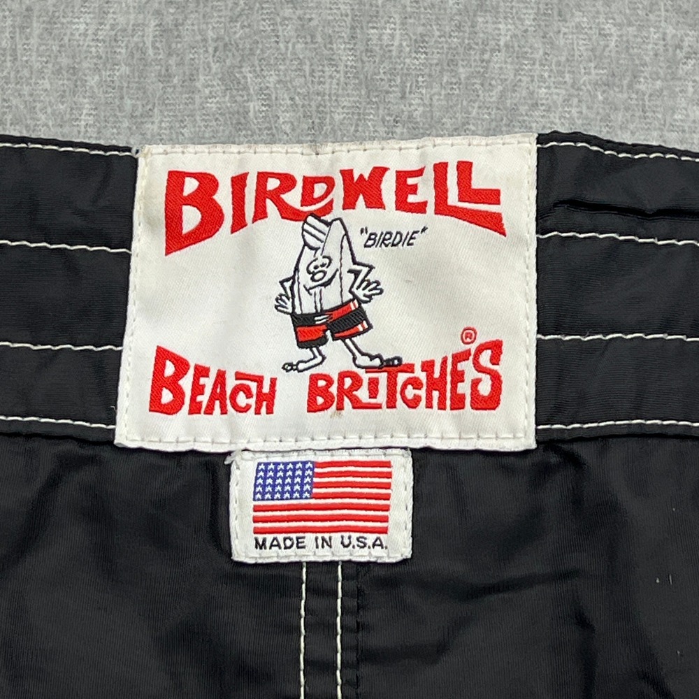 Birdwell Beach Britches Board Shorts Mens 30 Black Lace Up Swim Stitch USA Made - Picture 2 of 16